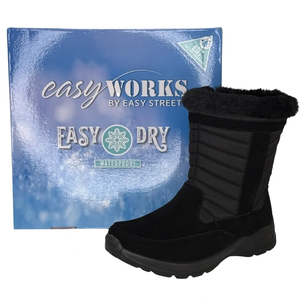 Easy Street Frazer Black Waterproof Womens Boots Size 7.5M